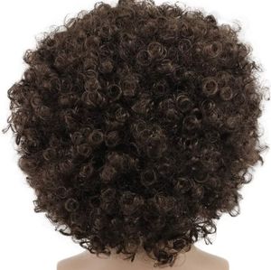 VGbeaty Mens Women Short Wave Colorful Rocker Afro Wig California Halloween